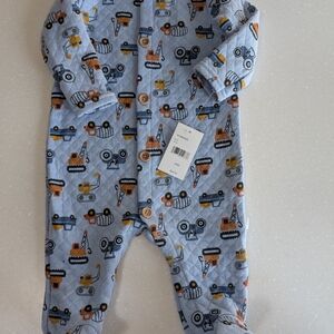 Kids Construction Print Footie Pajamas